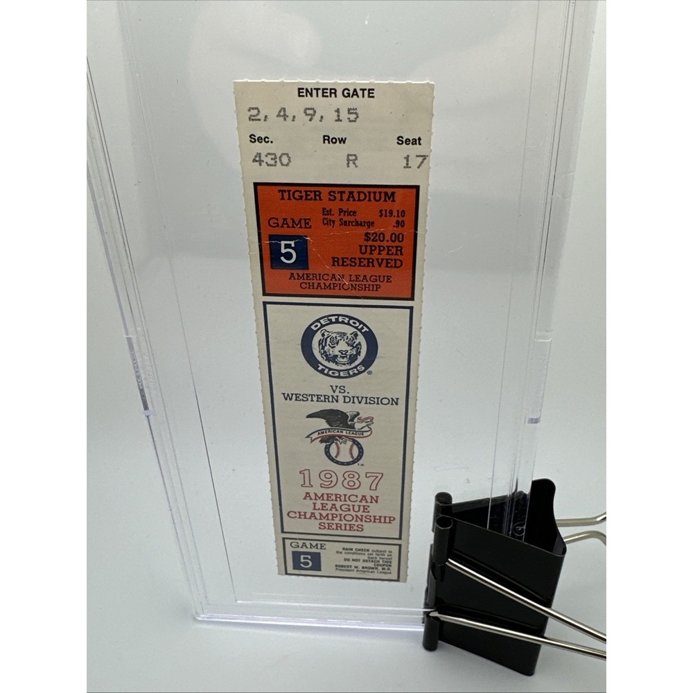 1987 DETROIT TIGERS CHAMPIONSHIP AMERICAN VS WESTERN VINTAGE USED TICKET STUB #5